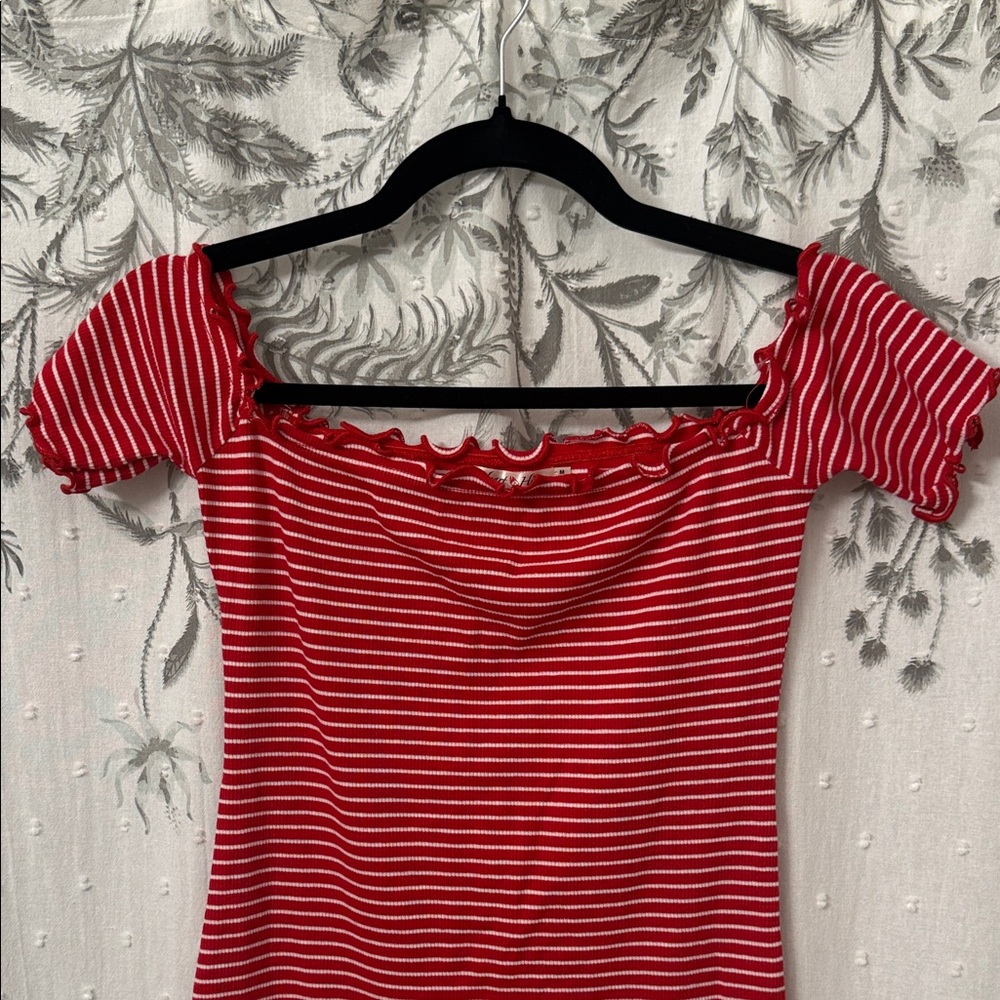 Heart Hips Red and White Striped Mini Dress - Picture 3 of 6